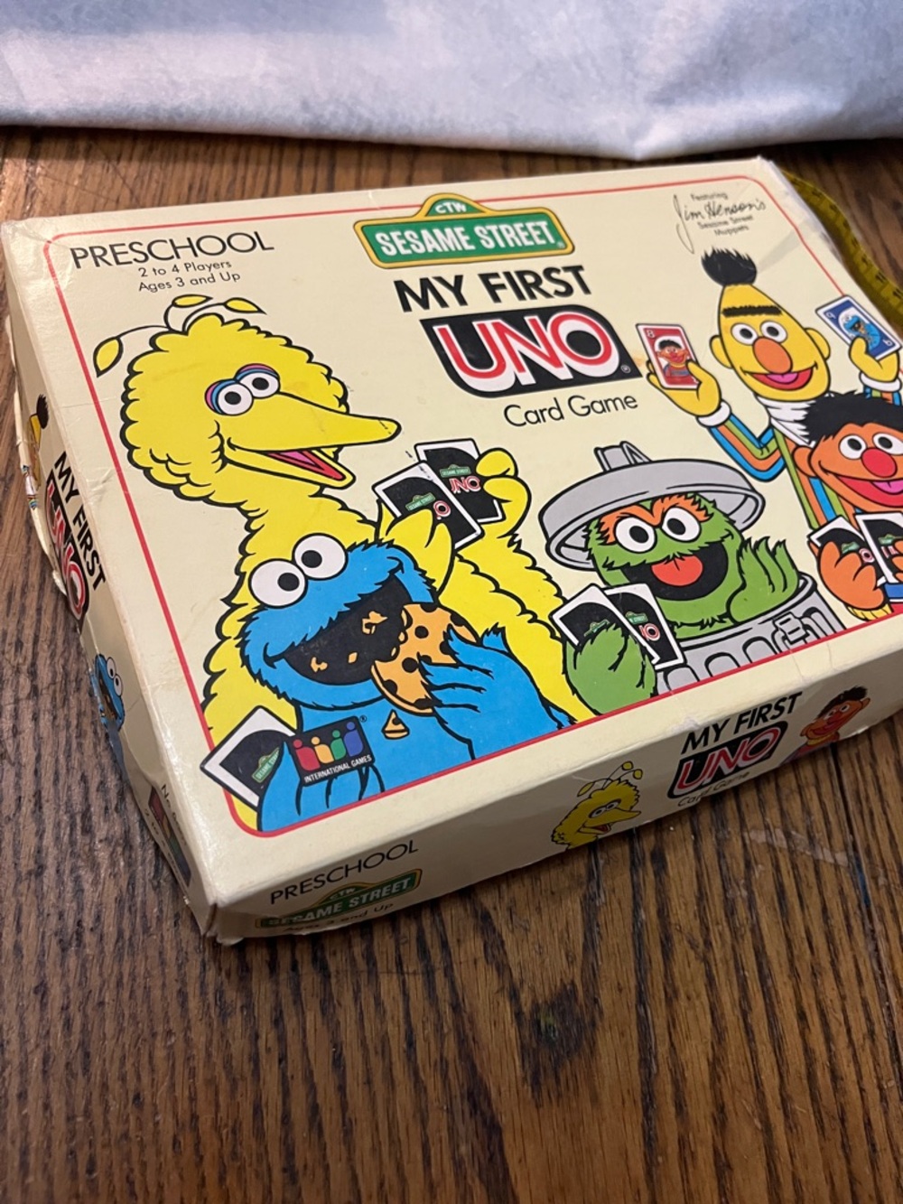 Vintage Sesame Street My First UNO Card Game - Blue, Yellow, Green, Red, White